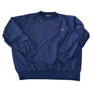 Polo‎ Golf Ralph Lauren Windshirt L Blue Mesh Lined Pullover Tam O'Shanter Club